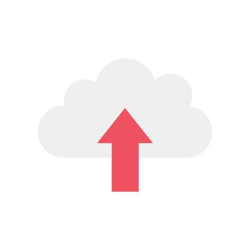 Upload file ui cloud computing up arrow icon