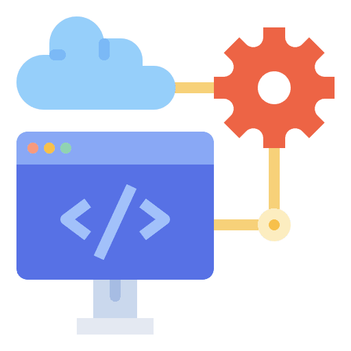 Cloud system technology digital icon