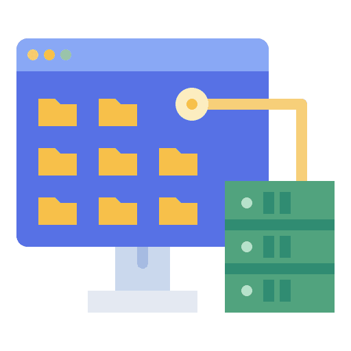Data storage database commerce and shopping digital icon