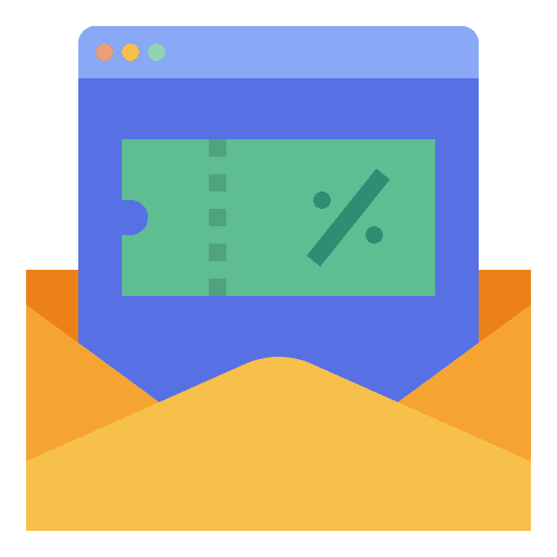 Email marketing commerce and shopping special business icon