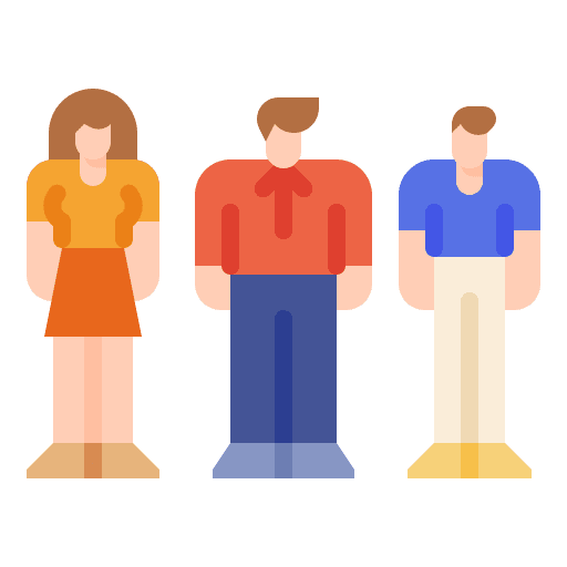 People professions and jobs three people digital icon