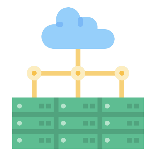 Cloud storage commerce and shopping digital cloud storage icon