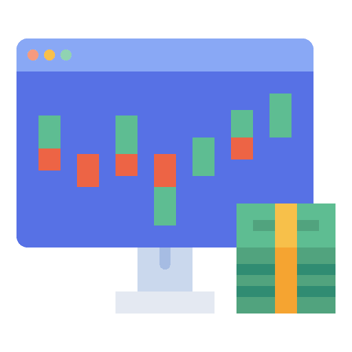 Investment investing stock commerce and shopping icon