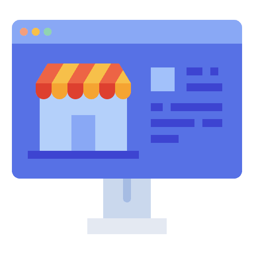 Shopping online online monitor website icon