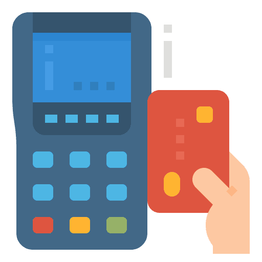 Credit card machine purchase store payment icon