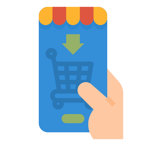 Mobile shopping shop shopping cart icon