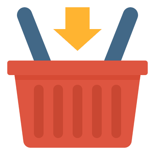 Basket shopping online store icon