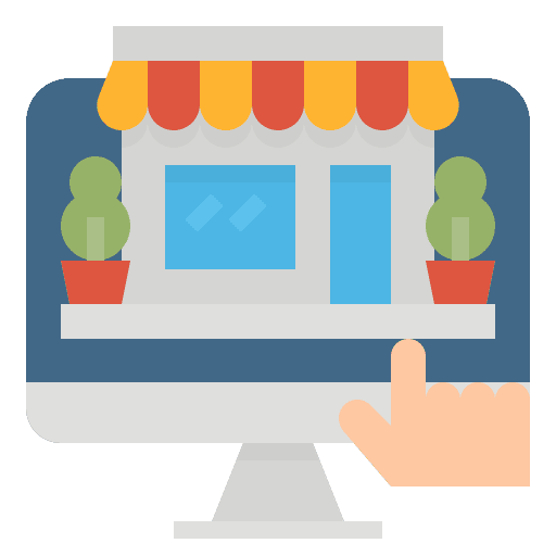 Online shop payment online online shop icon