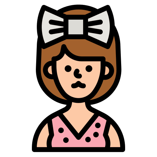 Teen bow avatar woman icon