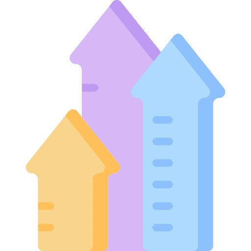 Bar graph arrow arrows bar graph icon