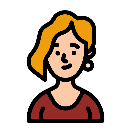 Designer user woman reporter icon