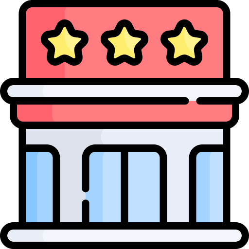 Cinema theatre theater building icon