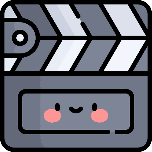 Clapperboard video movies entertainment icon