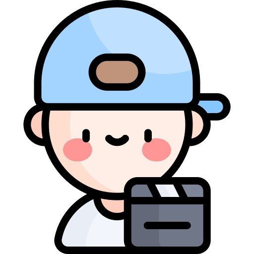 Staff professions and jobs cinema clapperboard icon