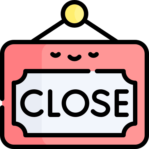 Close signpost shop signboard icon