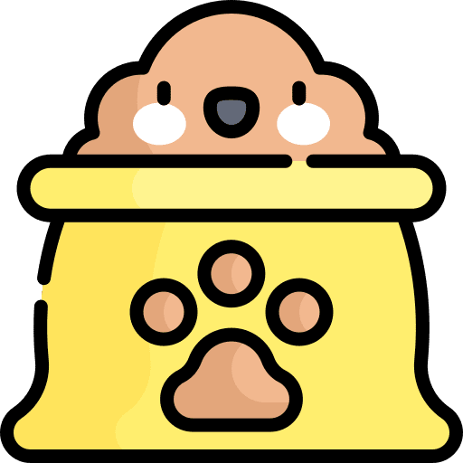 Pet food animals pawprint dog food icon