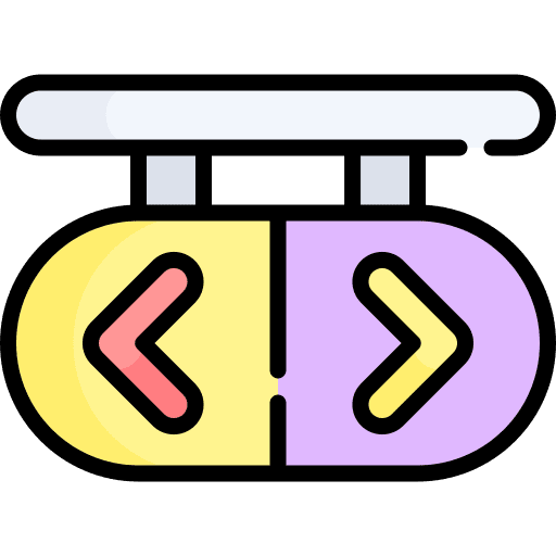 Direction shopping center direction left icon