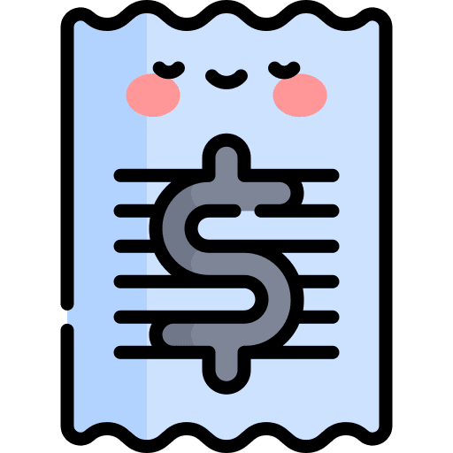 Receipt payment ticket invoice icon