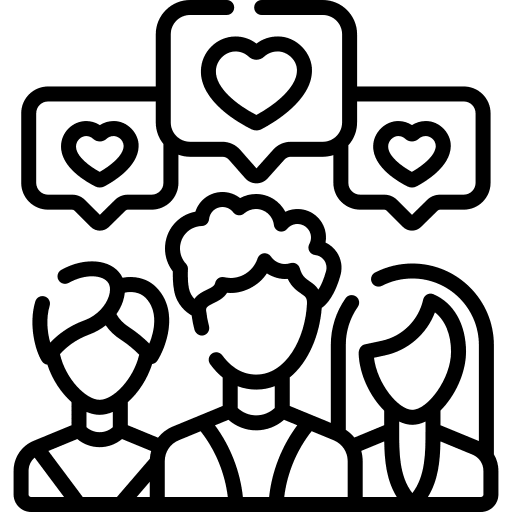 Rating heart reaction influencer icon