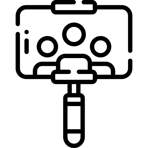 Selfie smartphone selfie stick device icon