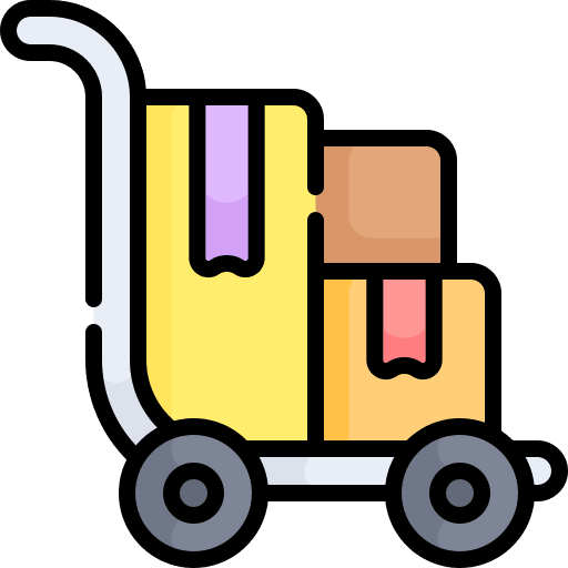 Trolley shipping and delivery carts transport icon