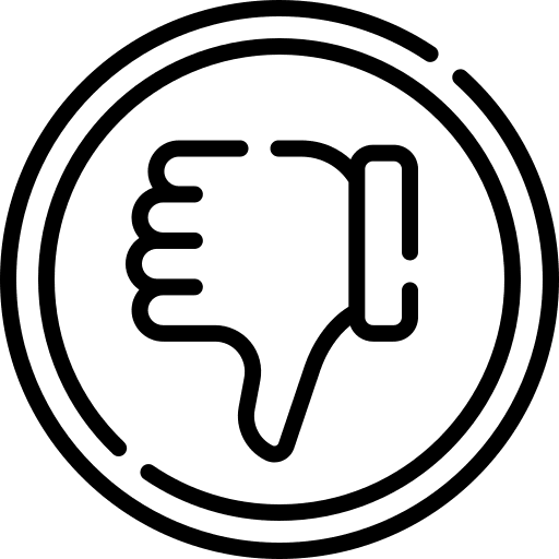 Dislike disadvantage finger against icon