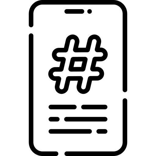 Hashtag mobile phone tag communications icon