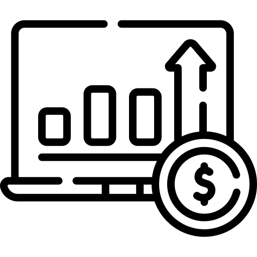 Increase statistics business and finance bar graph icon