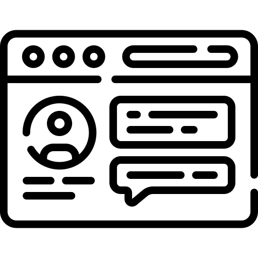 Blog seo and web page communications icon