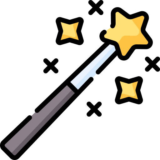 Magic wand birthday and party wizard magician icon