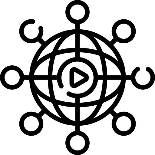 Web network play button sharing icon