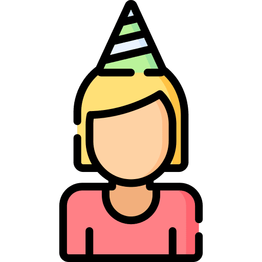 Birthday girl user short hair people icon