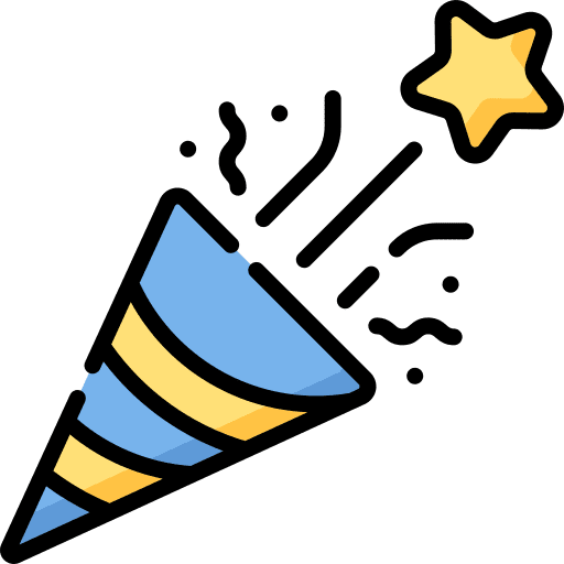 Confetti fun new year celebrate icon