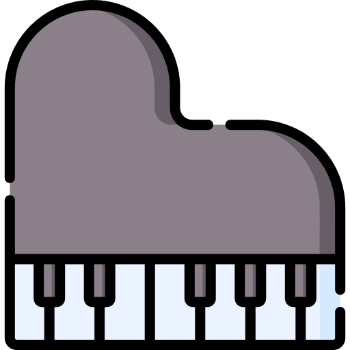 Piano music and multimedia piano musical instruments icon