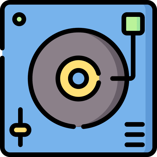 Turntable vinyl dj mixer music player icon