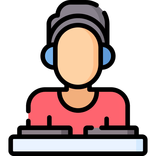 Dj disc jockey professions and jobs festival icon