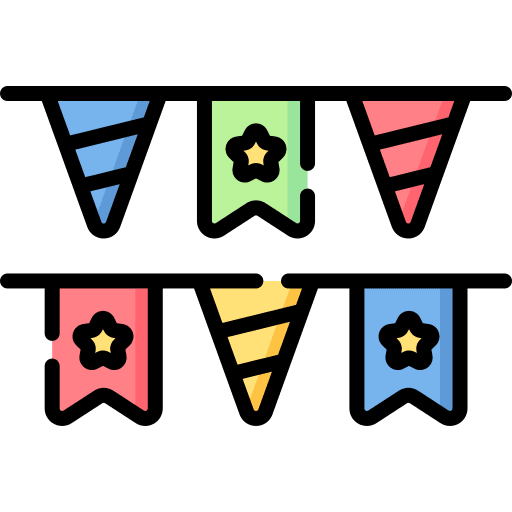 Garlands birthday garland flags icon
