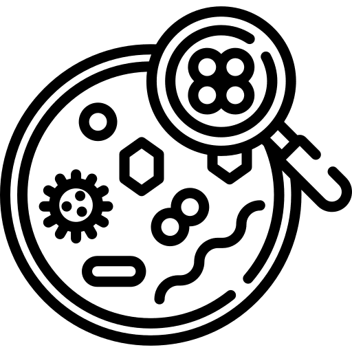 Bacteria laboratory equipment biology education icon