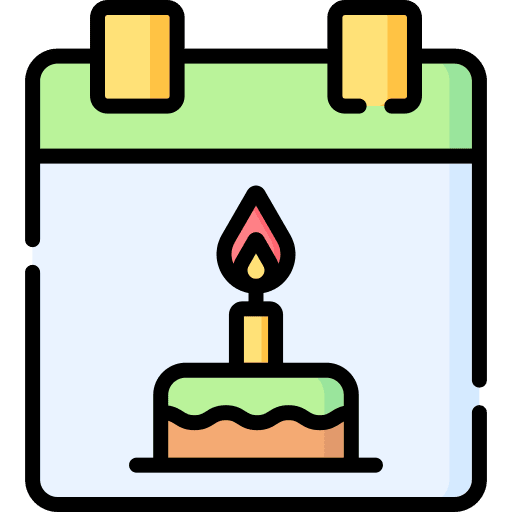 Birthday date time and date schedule icon