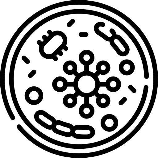 Microbiology biology cell petri dish icon