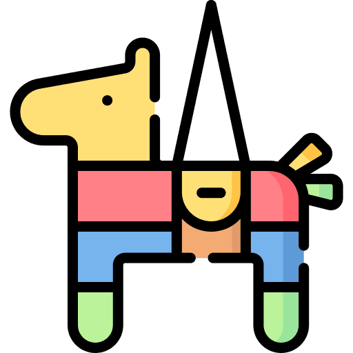 Piñata party decoration paper icon