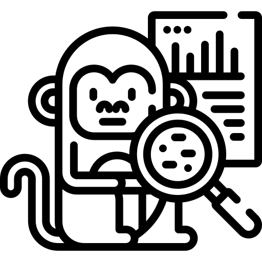 Animal animal research magnifying glass icon