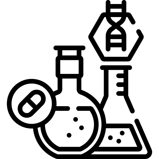 Biology dna flask medicine icon