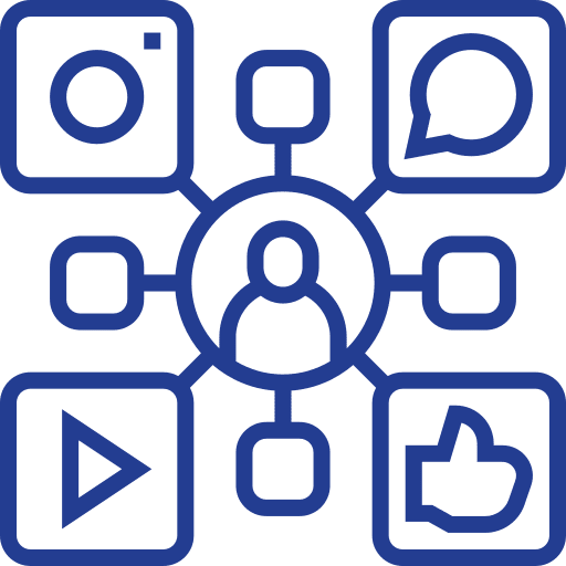 Social media social media chat play icon