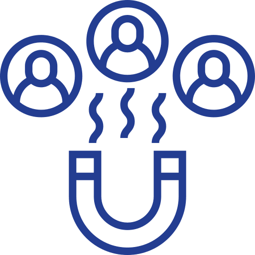 Users acquisition social media engage icon