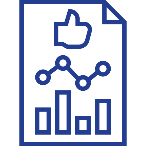 Analytics social media thumbs up analytics icon