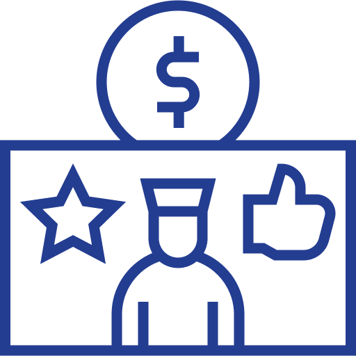 Donate user crowdfunding social media icon