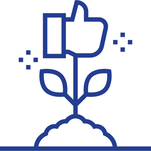 Growth thumbs up social media plant icon