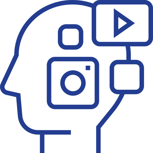 Head camera head play icon