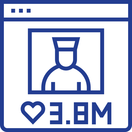 Influencer web likes man icon